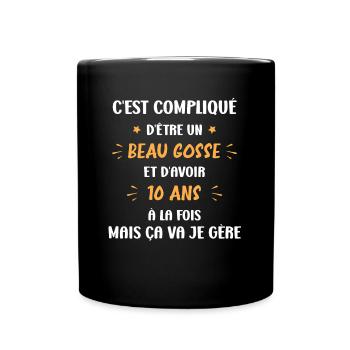 C'est compliqué beau gosse 10 ans - Mug uni - noir - Devant