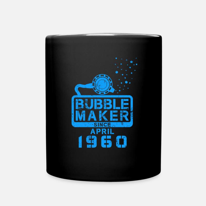 Taucher Geburtstag Bubblemaker seit April 1960 - Tasse einfarbig - Schwarz