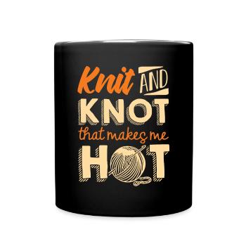 Knitting, crocheting, sewing, yarn, crochet, knitter - Full Colour Mug - black - Front