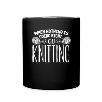 Knitting, crocheting, sewing, yarn, crochet, knitter - Full Colour Mug - black - Front