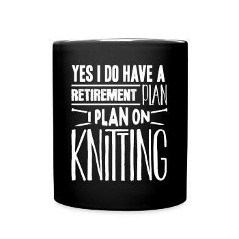 Knitting, crocheting, sewing, yarn, crochet, knitter - Full Colour Mug - black - Front