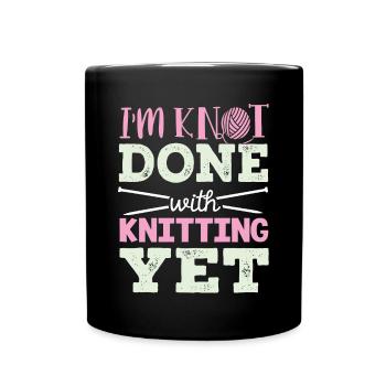 Knitting, crocheting, sewing, yarn, crochet, knitter - Full Colour Mug - black - Front