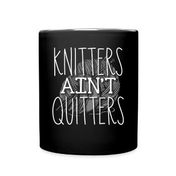 Knitting, Crochet, Sewing, Yarn, Crochet, Knitter - Full Colour Mug - black - Front
