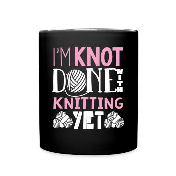 Knitting, Crochet, Sewing, Yarn, Crochet, Knitter - Full Colour Mug - black - Front