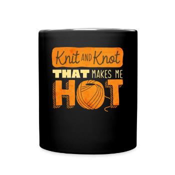 Knitting, crocheting, sewing, yarn, crochet, knitter - Full Colour Mug - black - Front