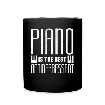 Piano player, piano teacher, pianist, - Full Colour Mug - black - Front