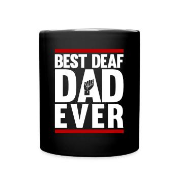 Deaf Pride, audiologist, finger spelling - Full Colour Mug - black - Front