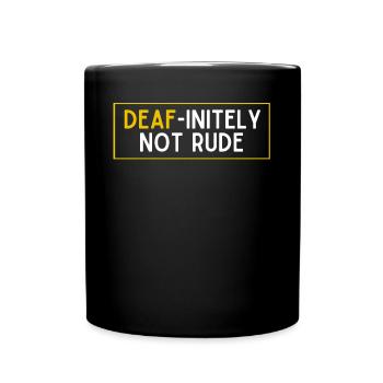 Deaf Pride, audiologist, finger spelling - Full Colour Mug - black - Front