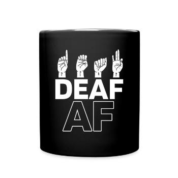 Deaf Pride, audiologist, finger spelling - Full Colour Mug - black - Front
