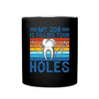 Dental technician, dentist cadre, dental hygienist - Full Colour Mug - black - Front