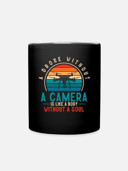Drone flying, aerial drones, multicopters, drones - Full Colour Mug - black