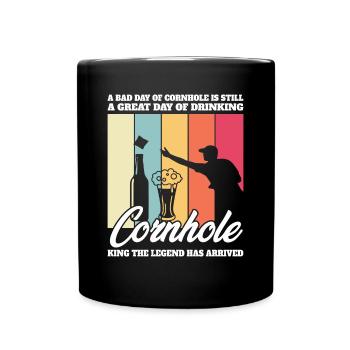 Ein schlechter Tag beim Cornhole-Spiel - Tasse einfarbig - Schwarz - Vorne