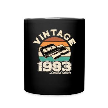 Rétro sunset videotape 1983 - Mug uni - noir - Devant