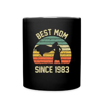 Beste Mutter seit 1983 - Tasse einfarbig - Schwarz - Vorne