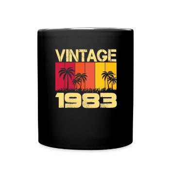 Millésime 1983 - palmiers ensoleillés - Mug uni - noir - Devant