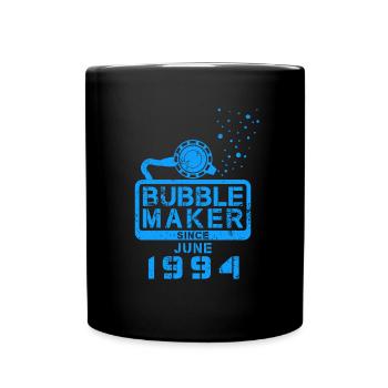 Taucher Geburtstag Bubblemaker seit Juni 1994 - Tasse einfarbig - Schwarz - Vorne