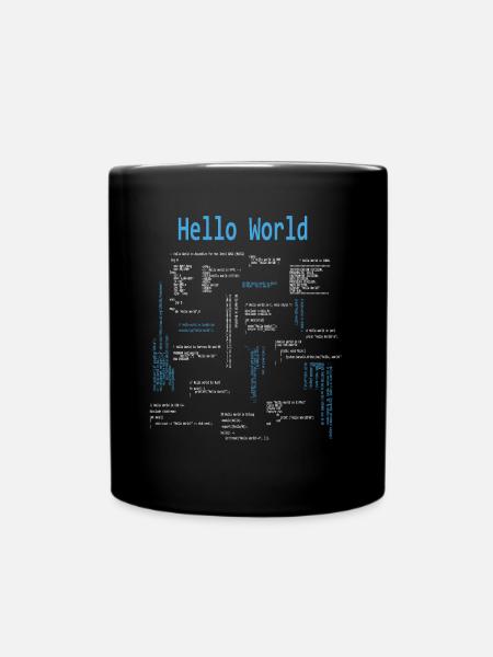 Hello World Programmeur Langages de programmation Nerd - Mug uni - noir