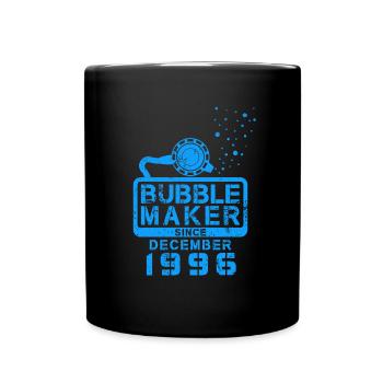 Taucher Geburtstag Bubblemaker seit Dezember 1996 - Tasse einfarbig - Schwarz - Vorne