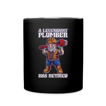 A legendary plumber has bought old things - Full Colour Mug - black - Front