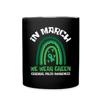 Hebral palsy, cerebral palsy consciousness - Full Colour Mug - black - Front