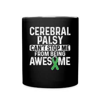 Hebral palsy, cerebral palsy consciousness - Full Colour Mug - black - Front
