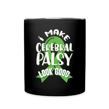 Hebral palsy, cerebral palsy consciousness - Full Colour Mug - black - Front