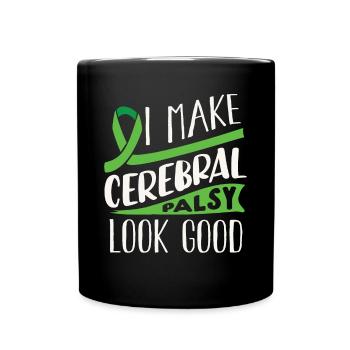Hebral palsy, cerebral palsy consciousness - Full Colour Mug - black - Front
