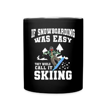 Snowboarder, Snowboarden - Tasse einfarbig - Schwarz - Vorne