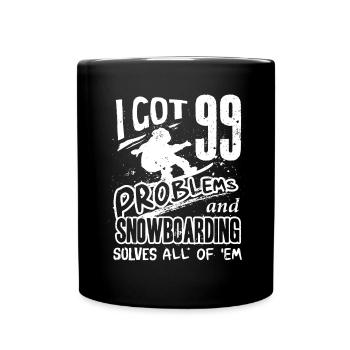 Snowboarders, Vacances snowboard, Matériel de snowboard - Mug uni - noir - Devant