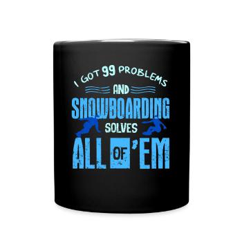 Snowboarders, Vacances snowboard, Matériel de snowboard - Mug uni - noir - Devant