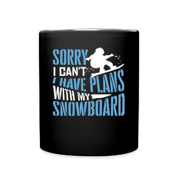 Snowboarders, Vacances snowboard, Matériel de snowboard - Mug uni - noir - Devant