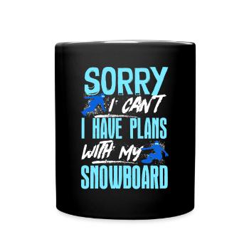 Snowboarders, Vacances snowboard, Matériel de snowboard - Mug uni - noir - Devant
