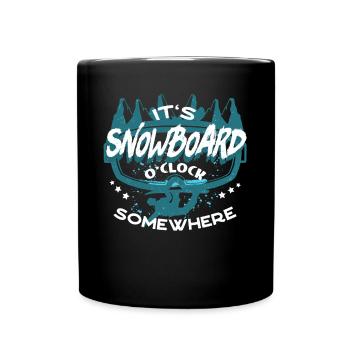 Snowboarders, Vacances snowboard, Matériel de snowboard - Mug uni - noir - Devant