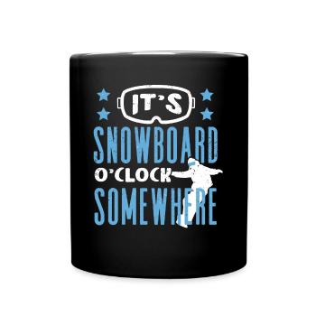 Snowboarders, Vacances snowboard, Matériel de snowboard - Mug uni - noir - Devant