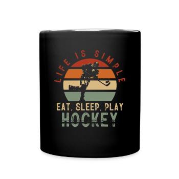 CE hockey player, ice hockey stick, ice hockey - Full Colour Mug - black - Front