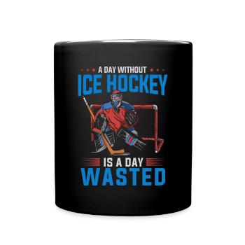 CE hockey player, ice hockey stick, ice hockey - Full Colour Mug - black - Front