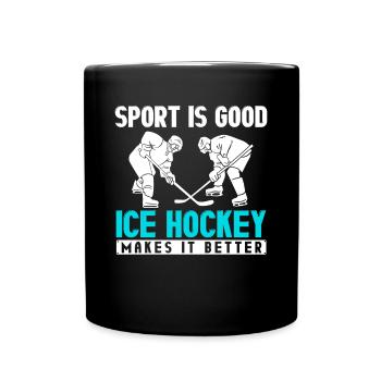 CE hockey player, ice hockey stick, ice hockey - Full Colour Mug - black - Front