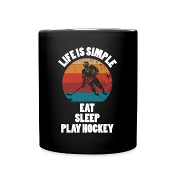 CE hockey player, ice hockey stick, ice hockey - Full Colour Mug - black - Front