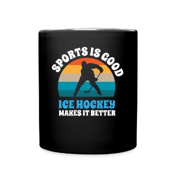 CE hockey player, ice hockey stick, ice hockey - Full Colour Mug - black - Front