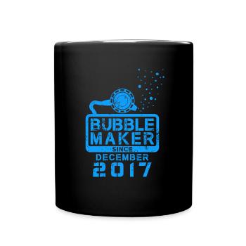 Plongeur Birthday Bubblemaker depuis décembre 2017 - Mug uni - noir - Devant