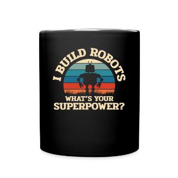 Robotics, robot builders - Full Colour Mug - black - Front