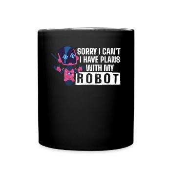 Robotics, robot builders - Full Colour Mug - black - Front