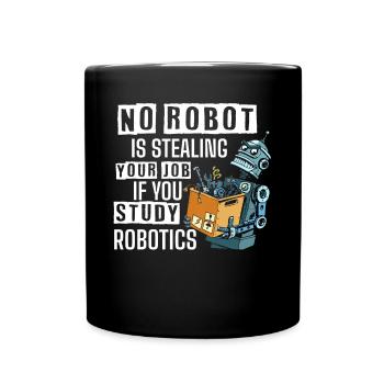 Robotics, robot builders - Full Colour Mug - black - Front