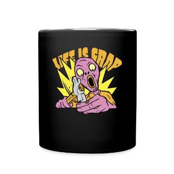 La vie est merdique marteau fix douleur doigt sang sang - Mug uni - noir - Devant