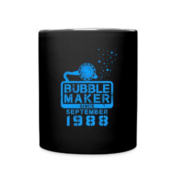 Plongeur Birthday Bubblemaker depuis septembre 1988 - Mug uni - noir - Devant