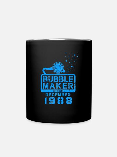Taucher Geburtstag Bubblemaker seit Dezember 1988 - Tasse einfarbig - Schwarz