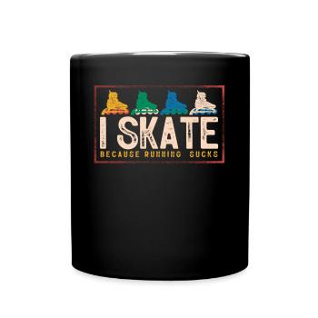 Roller, patinage, patinage à roulettes - Mug uni - noir - Devant