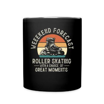 Roller, patinage, patinage à roulettes - Mug uni - noir - Devant