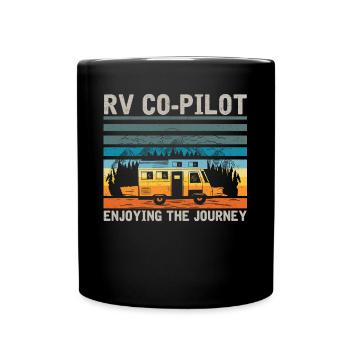 Camping camping-car, VR - Mug uni - noir - Devant
