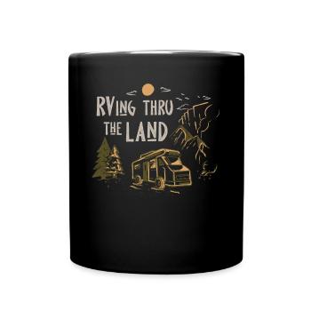 Camping camping-car, VR - Mug uni - noir - Devant